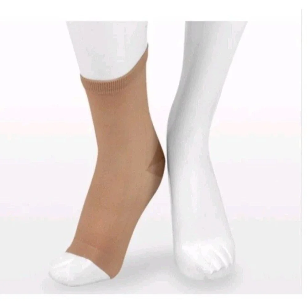 Juzo Basic Compression Anklet Black & Beige 4411AB XL Open Toe New in Package